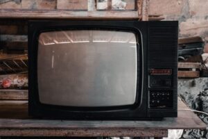 Classic black CRT television with a nostalgic retro gaming vibe, the exact look that CRT shaders recreate in emulators